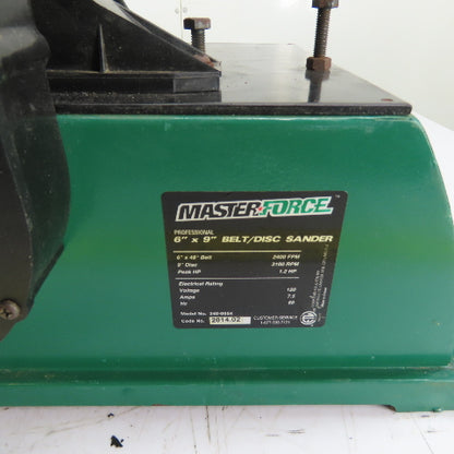 Masterforce 240-0054 6" x 9" Belt/Disc Combination Sander 120V