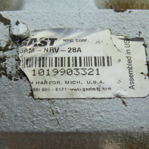 Gast 8AM-NRV-28A 5HP Reversible Lubricated Air Motor 145TC Flange Mount