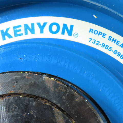 William Kenyon 50-813 10-1/2" OD x 1" Wide 2-Groove Rope Sheave Pulley
