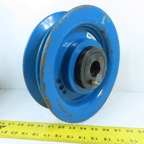 William Kenyon 50-813 10-1/2" OD x 1" Wide 2-Groove Rope Sheave Pulley