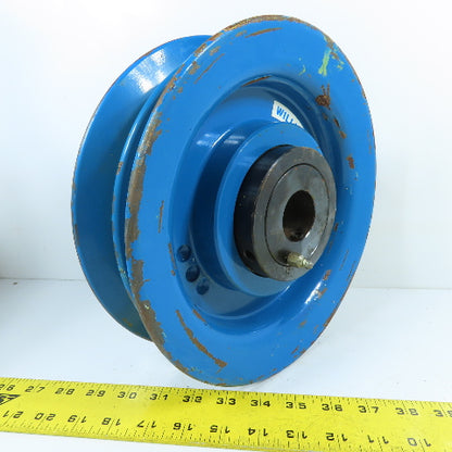 William Kenyon 50-813 10-1/2" OD x 1" Wide 2-Groove Rope Sheave Pulley