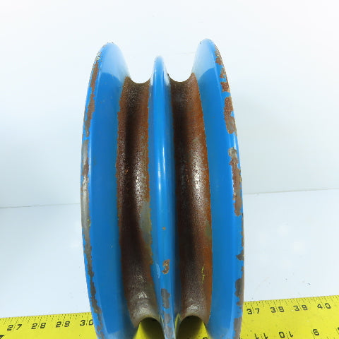 William Kenyon 50-813 10-1/2" OD x 1" Wide 2-Groove Rope Sheave Pulley