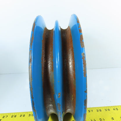 William Kenyon 50-813 10-1/2" OD x 1" Wide 2-Groove Rope Sheave Pulley