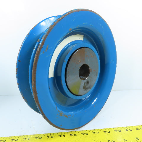 William Kenyon 50-813 10-1/2" OD x 1" Wide 2-Groove Rope Sheave Pulley