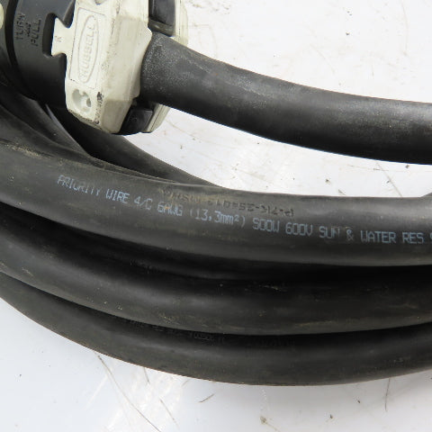 Priority 4/C 8AWG 600V Power Cable 50' W/ Hubbel CS8265C Twist-Lock Connectors