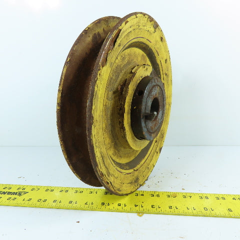 William Kenyon 11" x 1-1/2" Single Groove Wire Rope Pulley Used