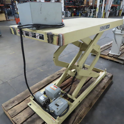 Globe AA32-48/LF 1/2 Ton Lift Table 60" x 32" 480V 3Ph 8"-58" Lift Tested