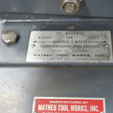 Matheu Tool Beltmaster Abrasive Belt Backstand Idler 9-3/4" x 5" Wide Roller