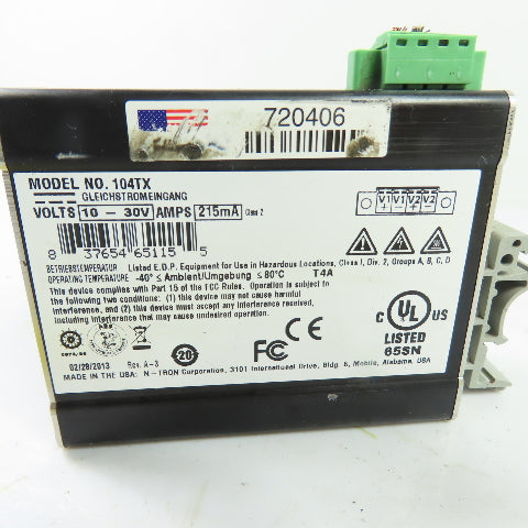 N-Tron 104TX 4-Port Unmanaged Industrial Ethernet Switch 10-30VDC