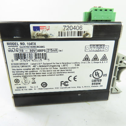 N-Tron 104TX 4-Port Unmanaged Industrial Ethernet Switch 10-30VDC