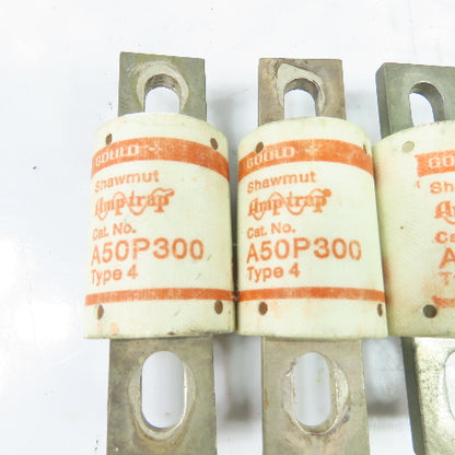 Gould Shawmut A50P300 300A Type 4 Amptrap Fuse 500VAC Lot Of 3