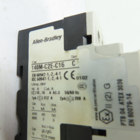 Allen-Bradley 140M-C2E-C16 10-16A 3-Pole Motor Protector Circuit Breaker 600V