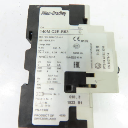 Allen-Bradley 140M-C2E-B63 4-6.3A 3-Pole Motor Protection Circuit Breaker 600V