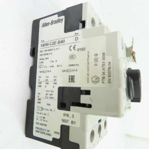 Allen-Bradley 140M-C2E-B40 2.5-4A 3-Pole Manual Motor Starter Protector 600V