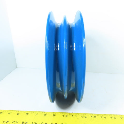 William Kenyon 1" Double Groove Cast Wire Rope Sheave 10-1/2" OD 1-1/4" Bore