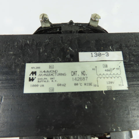 Hammond 142687 NPL28S 1KVA Control Transformer 480V Pri 120V Sec 1Ph
