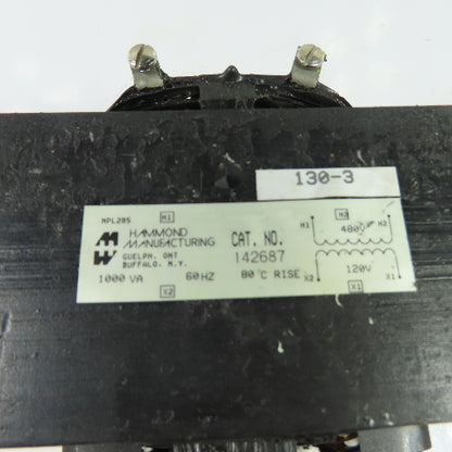 Hammond 142687 NPL28S 1KVA Control Transformer 480V Pri 120V Sec 1Ph