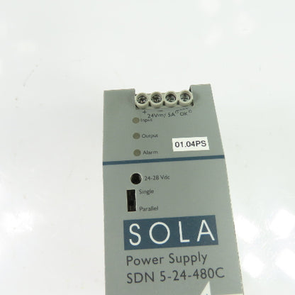 SOLA SDN 5-24-480C 24VDC 5A Output DIN Rail Power Supply 3Ph 380-480VAC Input