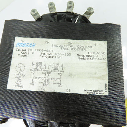 Dongan 50-1000-053 1KVA 1Ph Control Transformer 220/480V Pri 110/120V Sec