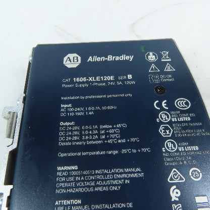 Allen-Bradley 1606-XLE120E 120W Power Supply 24-28VDC Output 100-240VAC Input
