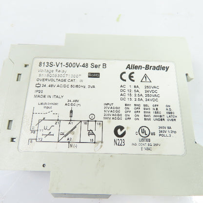 Allen-Bradley 813S-V1-500V-48 Voltage Monitoring Relay 24-48V AC/DC Ser B