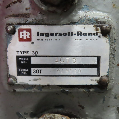 Ingersoll Rand Model 30 10TD 3 Cylinder 2 Stage Reciprocating Air Compressor 3Ph