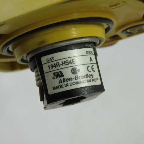 Allen-Bradley 194R-HS4E Red/Yellow Lockable Disconnect Switch Handle Ser A