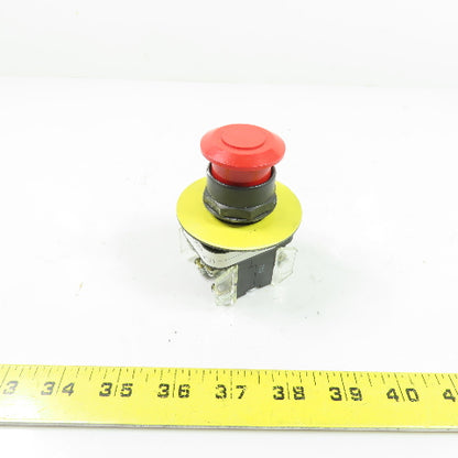Allen-Bradley 800H-FRXT6 Red Mushroom Twist-Release Push-Pull Button Ser F