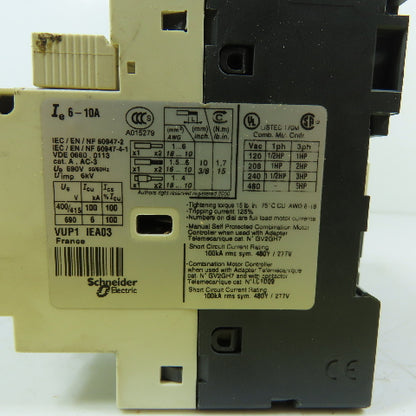 Telemecanique GV2-P14H7 6-10A 3-Pole Manual Motor Starter 690V Lot Of 2