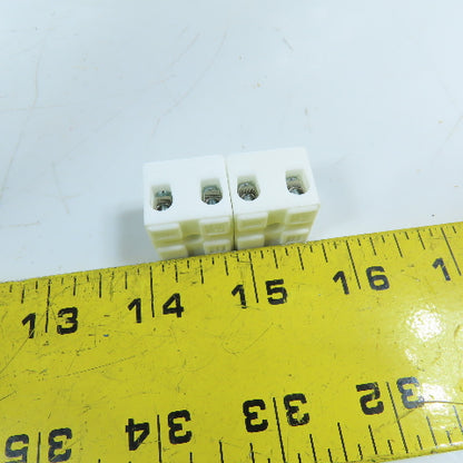 WECO 2-DIN-46284-ST 24A 2-Pole Ceramic Terminal Block PCB Mount Lot Of 2