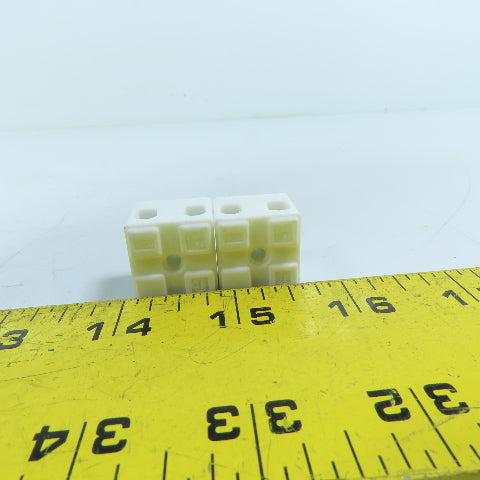WECO 2-DIN-46284-ST 24A 2-Pole Ceramic Terminal Block PCB Mount Lot Of 2