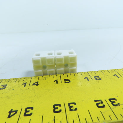 WECO 2-DIN-46284-ST 24A 2-Pole Ceramic Terminal Block PCB Mount Lot Of 2