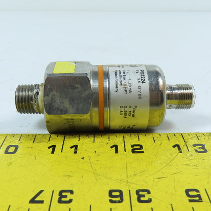 ifm electronic PX3224 Pressure Transmitter 0-100 PSI 4-20mA 9.6-32VDC 1/4 NPT