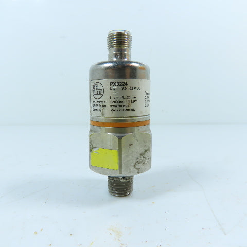 ifm electronic PX3224 Pressure Transmitter 0-100 PSI 4-20mA 9.6-32VDC 1/4 NPT