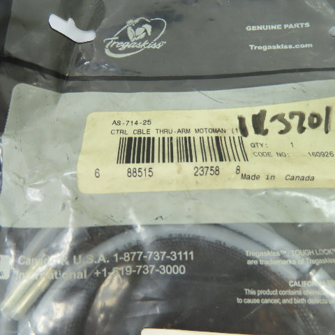 Tregaskiss AS-714-25 Motoman Thru-Arm Shock Sensor Cable NEW