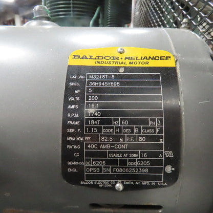 Champion CASRSA45 80 Gal 5HP Vertical Air Compressor 200V 3Ph Tested