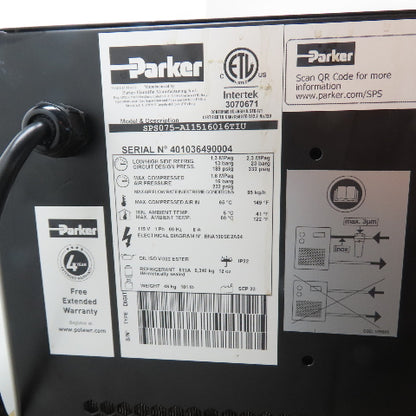 Parker SPS075-A11516016TIU Starlette Plus E Compressed Air Dryer 115V 1Ph 75CFM