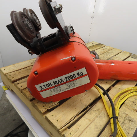 CM Lodestar Model RR2 2 Ton 4000LB Electric Chain Hoist 460V 3Ph 30' Lift