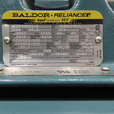Baldor ECP4400T-5 100HP AC Electric Motor 575V 3Ph 1785RPM 405T Frame