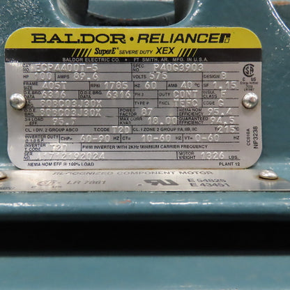 Baldor ECP4400T-5 100HP AC Electric Motor 575V 3Ph 1785RPM 405T Frame