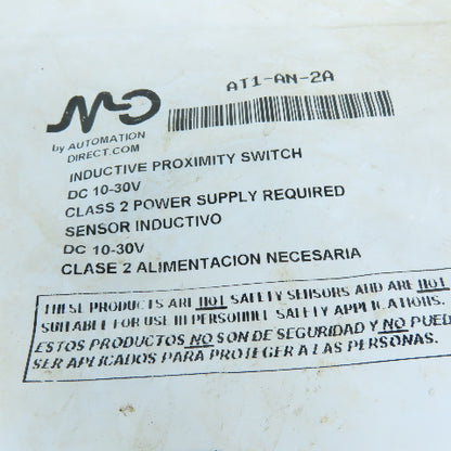 AutomationDirect AT1-AN-2A Inductive Proximity Switch NPN NO 10-30VDC
