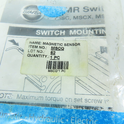 Bimba MSCQ Magnetic Sensor Reed Switch PNP 30VDC