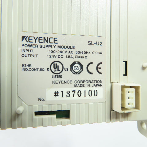 Keyence SL-U2 Power Supply Module 100-240VAC Input 24VDC 1.8A Output Class 2