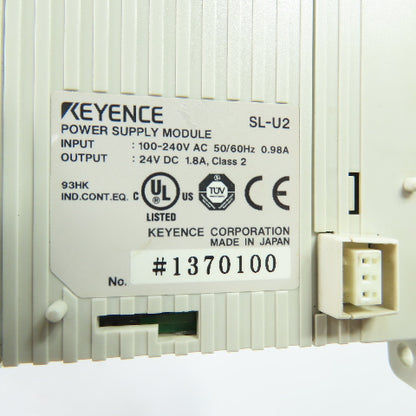 Keyence SL-U2 Power Supply Module 100-240VAC Input 24VDC 1.8A Output Class 2