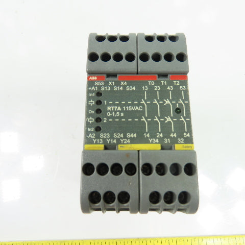 ABB RT7A 2TLA010028R2400 Safety Relay 115VAC 1.5s Time Delay