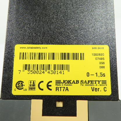 Jokab Safety RT7A Safety Relay Module 24VDC 0-1.5s Time Delay