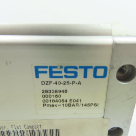 Festo 164054 DZF-40-25-P-A Flat Pneumatic Cylinder 40mm Bore 25mm Stroke