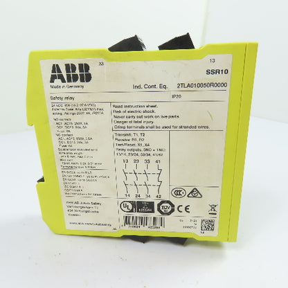 ABB 2TLA010050R0000 SSR10 3NO+1NC Safety Relay 24VDC