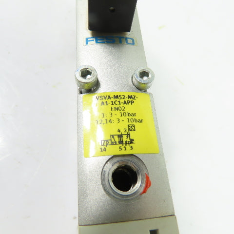 Festo VSVA-M52-MZ-A1-1C1-APP 5/2-Way Pneumatic Solenoid Valve 24VDC