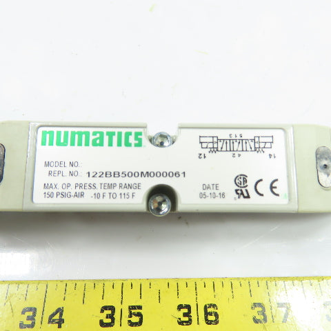 Numatics 122BB500M000061 24VDC Pneumatic Solenoid Directional Valve 150PSI